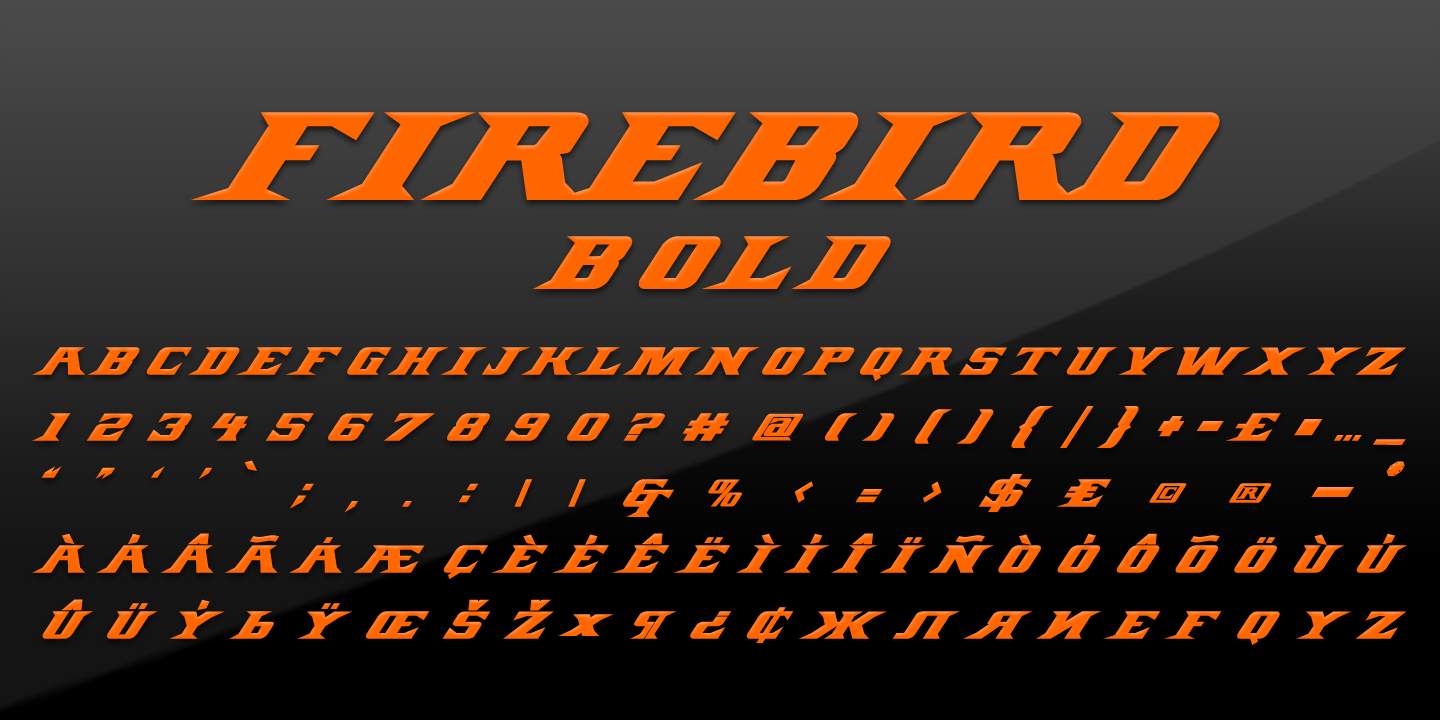 Пример шрифта Firebird Outline
